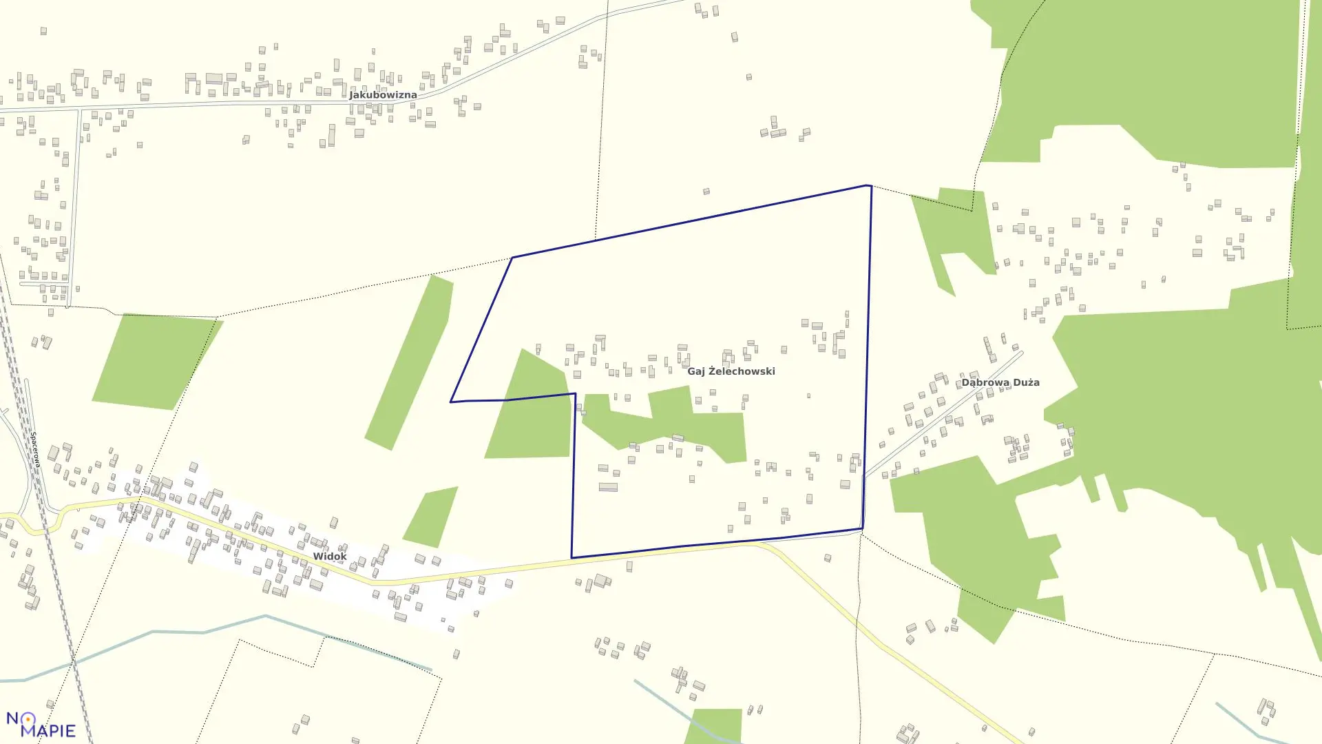 Mapa obrębu GAJ ŻELECHOWSKI WI w gminie Chynów