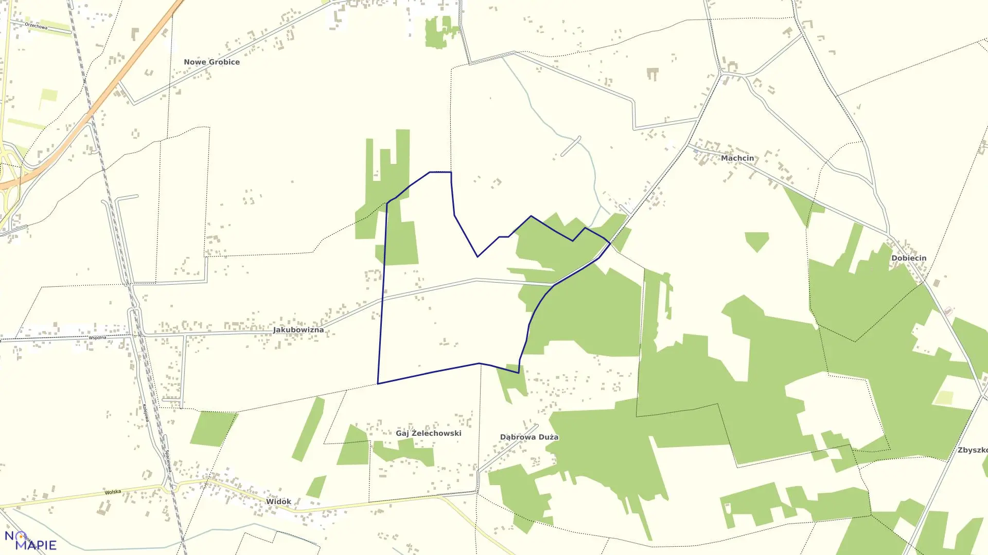 Mapa obrębu MACHCIN II w gminie Chynów